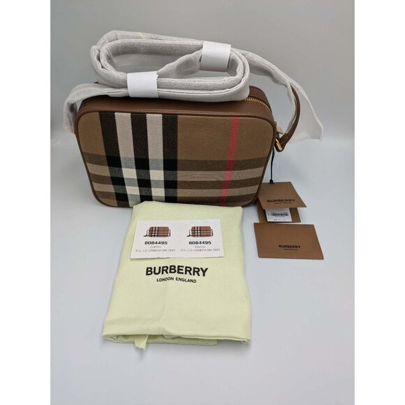Burberry Vintage Check Large Camera Shoulder Bag Earth 8084495 - Picture 13 of 14